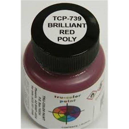 TRUE COLOR PAINT High Gloss Brilliant Red Poly 1 oz Paint TCP739